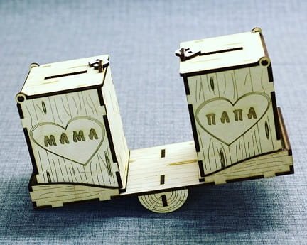 Laser Cut Balance Scale Piggy Bank for Mom and Dad