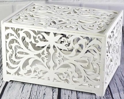 Laser Cut Elegant Wedding Card Box