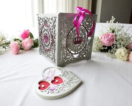 Laser Cut Greeting Card Treasure Box with Ring Tray