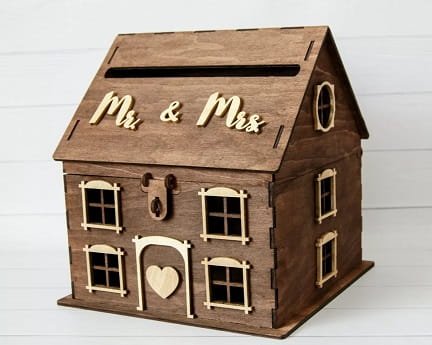 Laser Cut House Wedding Card Post Box