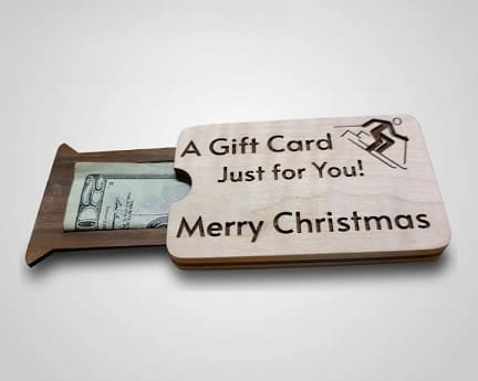 Laser Cut Wooden Christmas Money Envelope