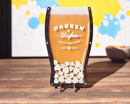 Laser Cut Beer Glass Heart Drop Box Wedding Decor