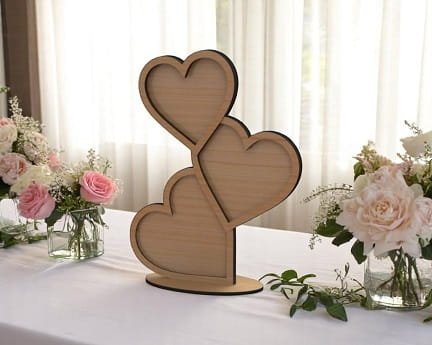 Laser Cut Wedding Heart Drop Box