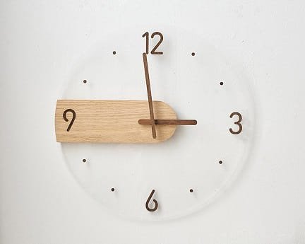 Laser Cut Acrylic Wood Wall Clock for Living Room