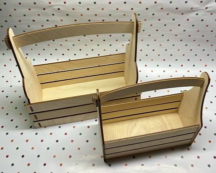 Laser Cut Simple Plywood Flower Basket