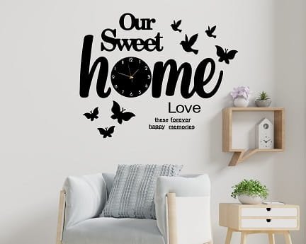 Laser Cut Our Sweet Home Wall Clock Design