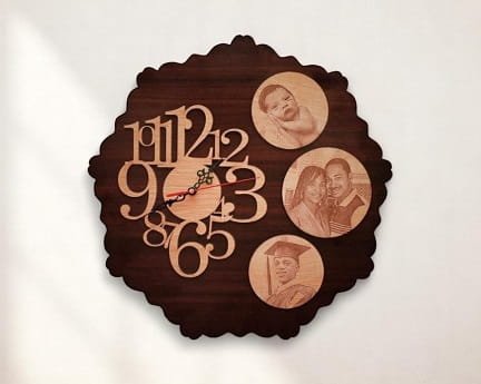 Laser Cut Photo Wall Clock