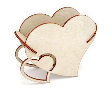 Laser Cut Valentine Heart Shape Flower Basket