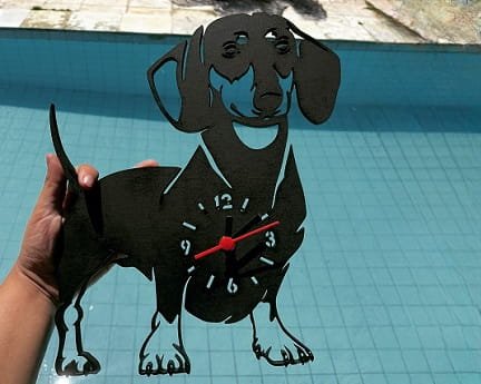 Laser Cut Dachshund Dog Wall Clock