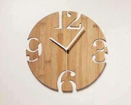 Laser Cut Wooden Wall Clock for Home Decor