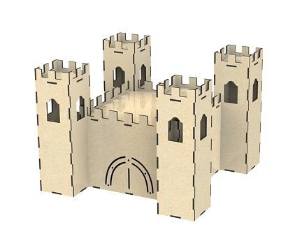 Laser Cut Miniature Castle 3D Wood Model