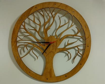Laser Cut Tree of Life Wall Clock for Living Room