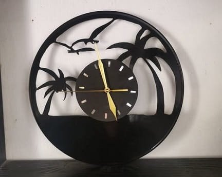 Laser Cut Beach Scene Wall Clock