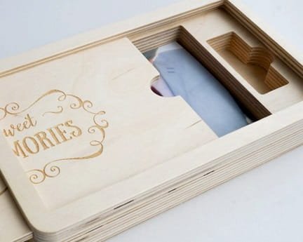 Laser Cut Wedding USB and Album Box