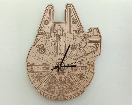 Laser Cut Millennium Falcon Star Wars Clock