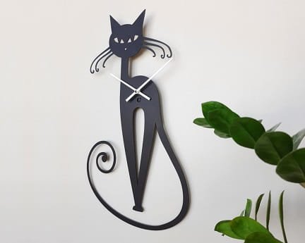 Laser Cut Elegant Cat Wall Clock