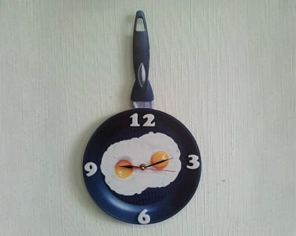 Laser Cut Frying Pan Kitchen Wall Clock