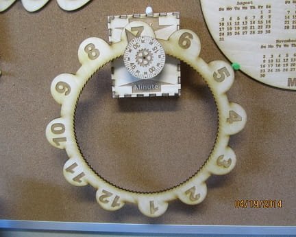 Laser Cut Gear Clock with Redesigned Hour Wheel