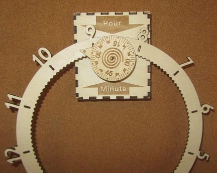 Laser Cut Gear O Clock with Additional Features