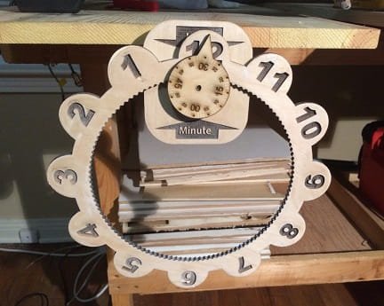 Laser Cut Simplified Wooden Gear Clock