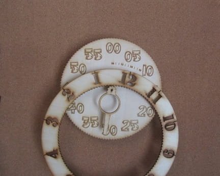 Laser Cut Wooden Gear Clock New Design