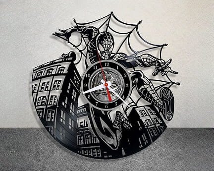 Laser Cut Spiderman Marvel Superhero Vinyl Record Clock