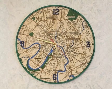 Laser Cut Sevastopol Map Wall Clock