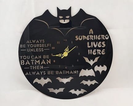 Laser Cut Batman Vinyl Record Wall Clock