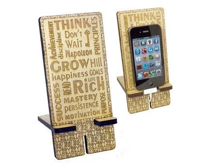 Laser Cut Personalized Wooden Cell Phone Stand