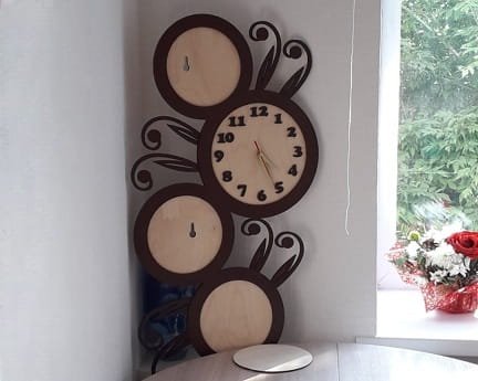 Laser Cut Wooden Family Photo Clock