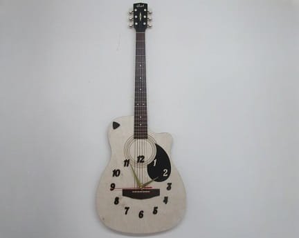 Laser Cut Wooden Guitar Wall Clock