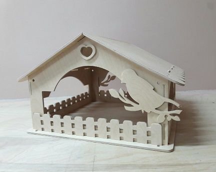 Laser Cut Wild Birds Wooden Feeder