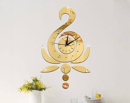 Laser Cut Lotus Swan Wall Clock