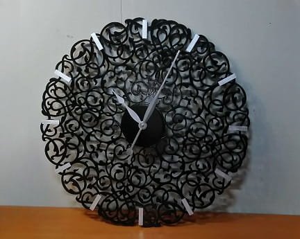 Laser Cut Floral Swirl Design Wall Clock