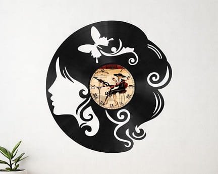 Laser Cut Fairy Girl with Butterfly Beauty Salon Wall Clock