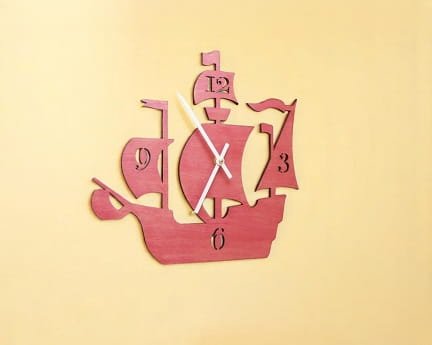 Laser Cut Sailing Ship Wall Clock
