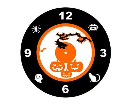 Laser Cut Halloween Wall Clock
