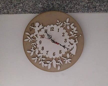 Laser Cut Floral Round Design Art Wall Clock