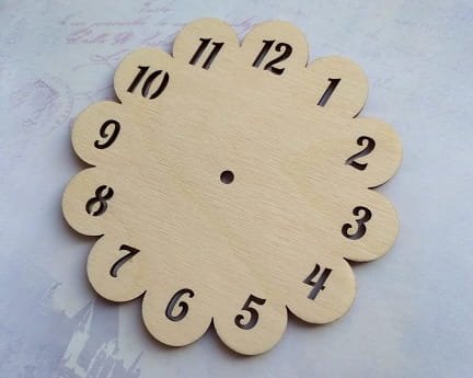 Laser Cut Flower Shape Wall Clock