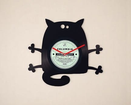 Laser Cut Grumpy Cat Vinyl Record Wall Clock