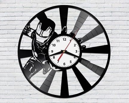 Laser Cut Iron Man Superhero Vinyl Record Wall Clock