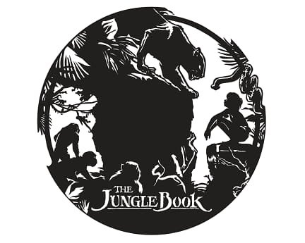 Laser Cut The Jungle Book Vinyl Record Wall Clock