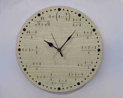 Laser Cut Math Fractions Wall Clock