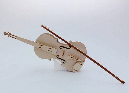 Laser Cut Miniature Violin 3D Wood Model