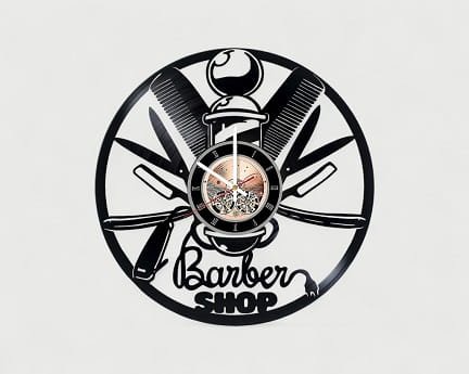 Laser Cut Hair Salon Barber Shop Vinyl Record Wall Clock