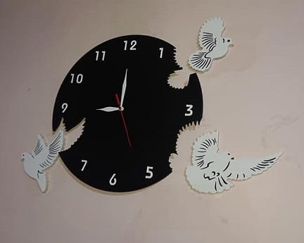 Laser Cut Flying Pigeon Wall Clock