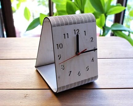 Laser Cut Living Hinge Wooden Table Clock