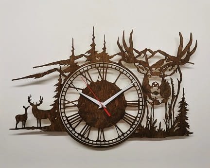 Laser Cut Forest Clock with Roman Numerals