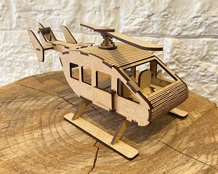 Laser Cut Helicopter Construction Toy Modeling Kit