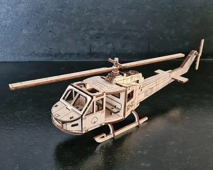 Laser Cut Huey Military Helicopter 3D Puzzle